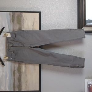NWT J CREW POINT SUR HIGHTOWER ZIP ANKLE SKINNY JEAN | GREY | SIZE 25
